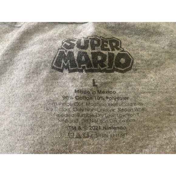 Super Mario Brothers Gray T-Shirt Size L - Picture 4 of 6